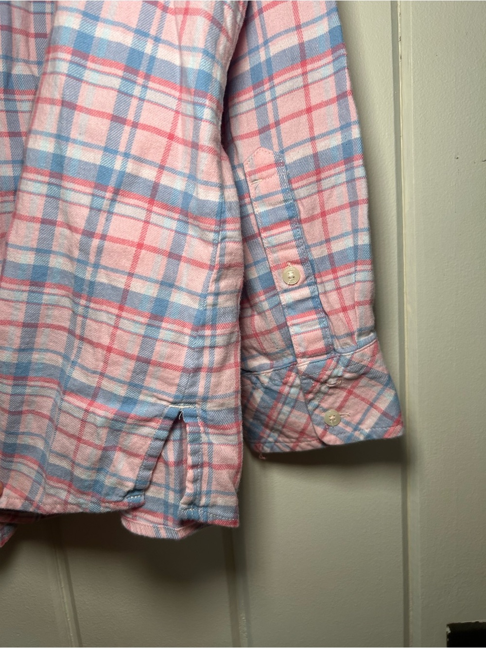 Vineyard Vines Pink and Blue Plaid Flannel Button-Down Shirt - Picture 6 of 6
